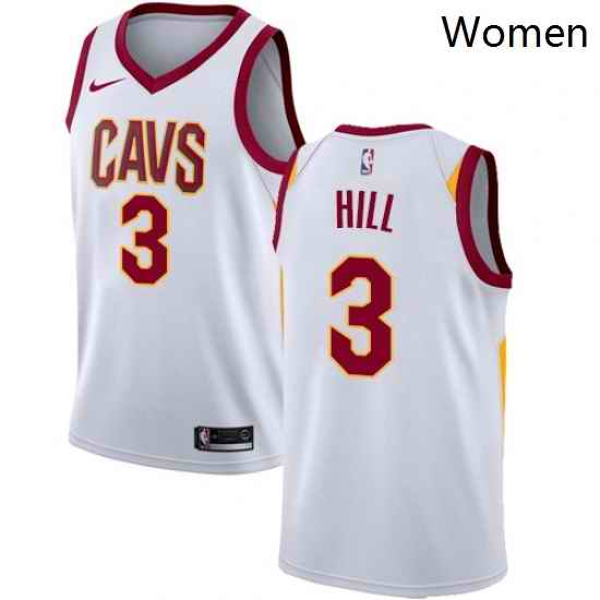 Womens Nike Cleveland Cavaliers 3 George Hill Swingman White NBA Jersey Association Edition